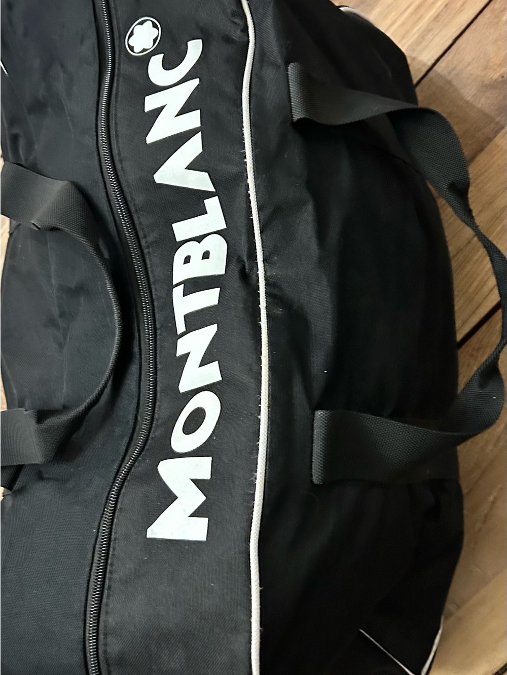 Montblanc Black Duffel with White Logo and Piping